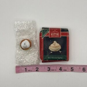 Hallmark 1990 First Christmas Together Miniature Ornament New In Box See Pics